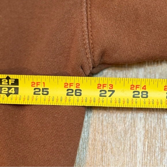 John Galt Hoodie Oversized Full Zip Heavyweight Brown Sz OS - Picture 10 of 11